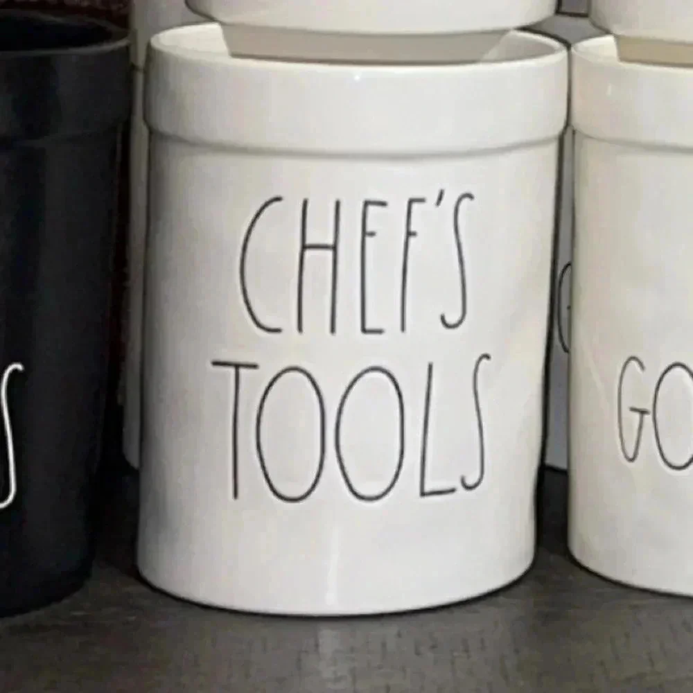 Rae Dunn Collection by Magenta Kitchen Utensil Holder/Crock CHEF’S TOOLS (white)